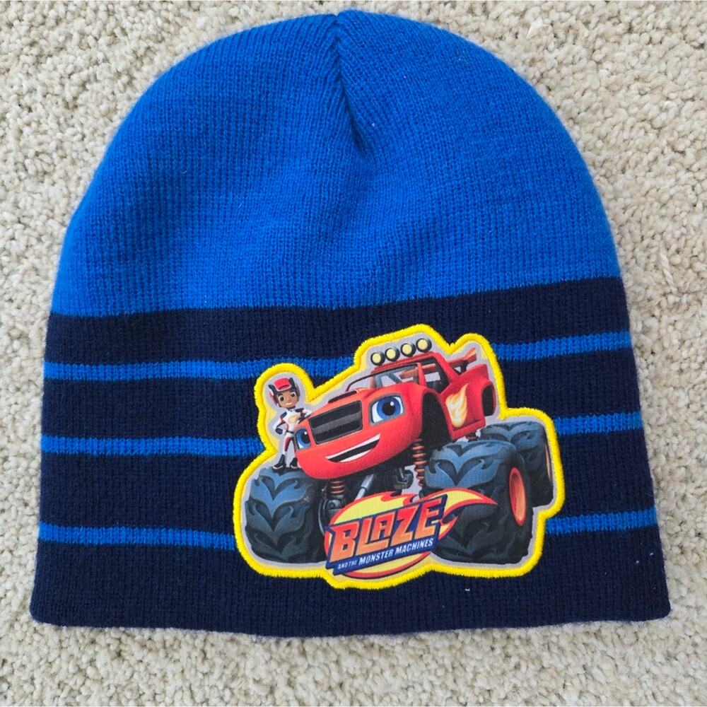 Nickelodeon Blaze and The Monster Machines Knit Beanie Hat Patch Logo Blaze AJ